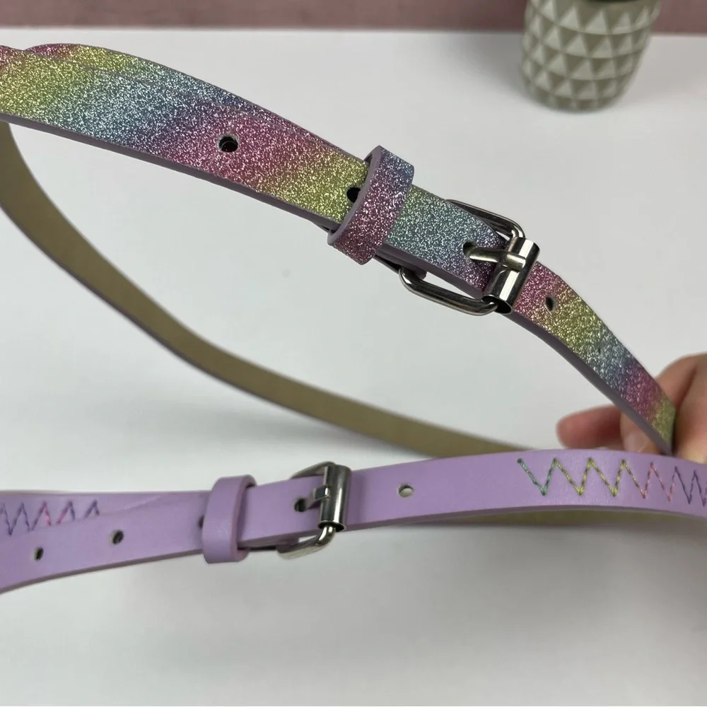 Target Purple Glitter Rainbow Metallic Belts Child Girl Accessories